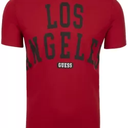 GUESS- TRICOU ROȘU LOS ANGELES REGULAR FIT