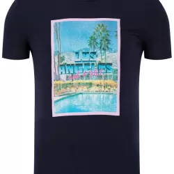 GUESS- TRICOU POOL PARTY TEE BLEUMARIN SLIM FIT