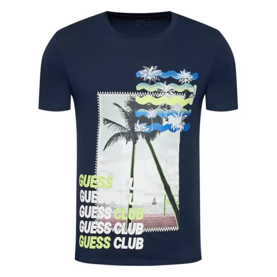 GUESS – TRICOU SLIM FIT BLEUMARIN PENTRU BĂRBAȚI