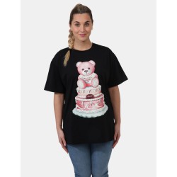 T-SHIRT MOSCHINO "CAKE TEDDY BEAR" BLACK T-SHIRT MOSCHINO "CAKE TEDDY BEAR" BLACK