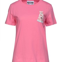 MOSCHINO- TRICOU ROZ CU DETALIU LOGO ICONIC