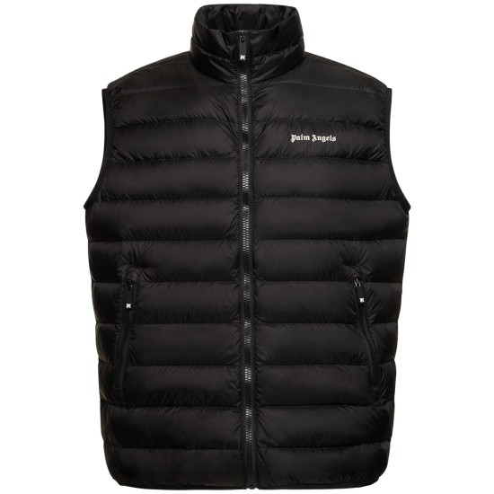 PALM ANGELS BLACK VEST CLASSIC LOGO – VESTĂ NEAGRĂ BĂRBAȚI CU LOGO