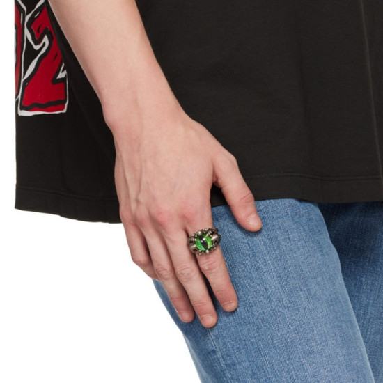 DSQUARED GREEN RING METALLO+RESINA