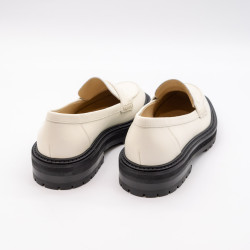 JIMMY CHOO MOCASINI DAMĂ - PIELE NATURALĂ - ALBI CREM