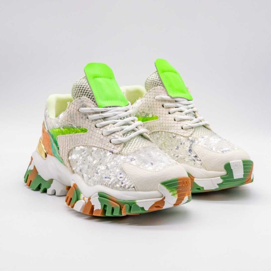 JOIA PARIS SNEAKERS DAMĂ - JEWEL WHITE-GREEN