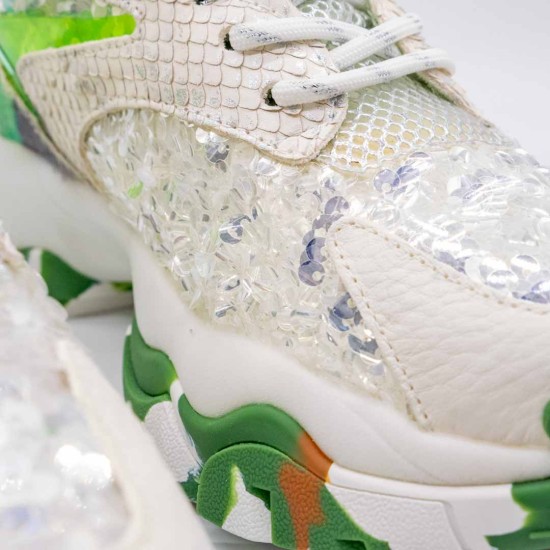 JOIA PARIS SNEAKERS DAMĂ - JEWEL WHITE-GREEN