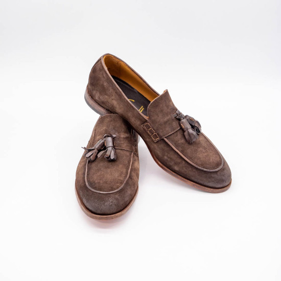 CORVARI - MOCASINI BĂRBAȚI - PIELE ÎNTOARSĂ - MARO (EBANO)