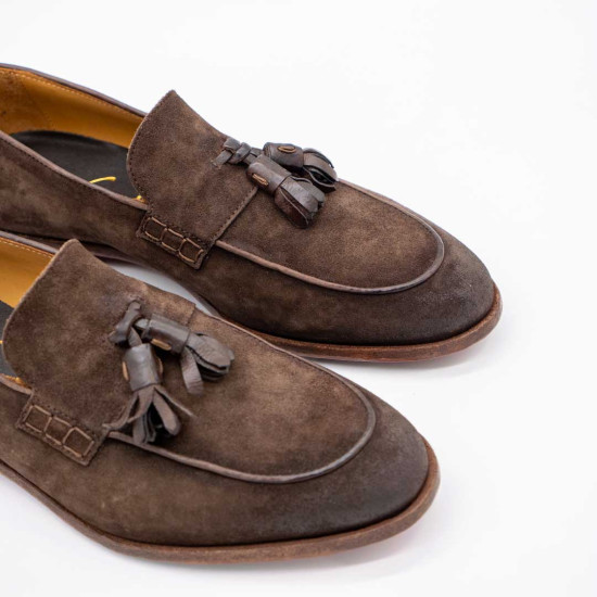 CORVARI - MOCASINI BĂRBAȚI - PIELE ÎNTOARSĂ - MARO (EBANO)