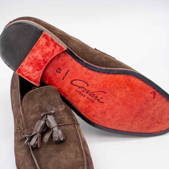 CORVARI - MOCASINI BĂRBAȚI - PIELE ÎNTOARSĂ - MARO (EBANO)