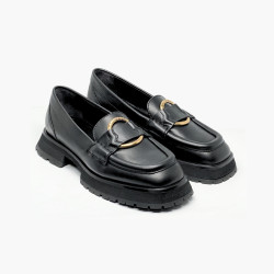 MONCLER MOCASINI PIELE NATURALĂ - NEGRI