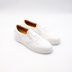 PHILIPP PLEIN - PANTOFI CASUAL BĂRBAȚI - PIELE NATURALĂ - ALBI