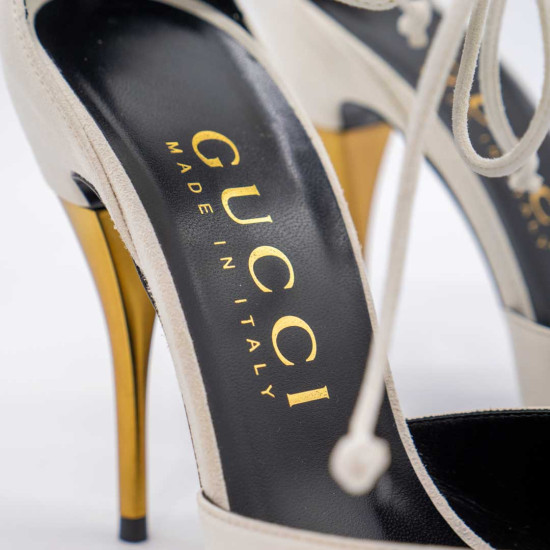 GUCCI ANKLE-CUFF PANTOFI DAMĂ ALBI