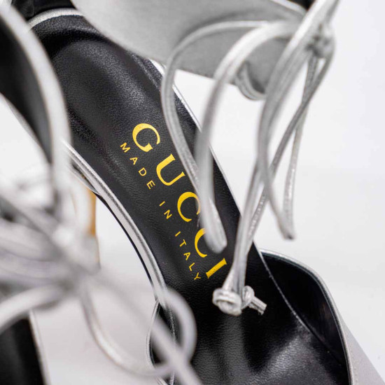 GUCCI ANKLE-CUFF PANTOFI DAMĂ ARGINTII