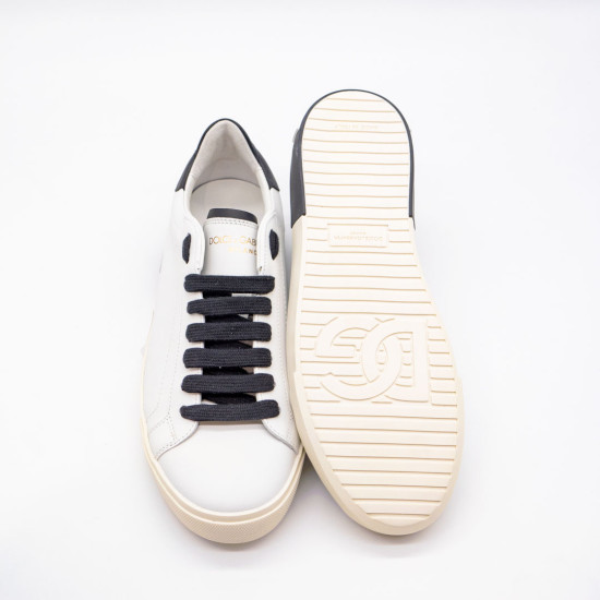 DOLCE & GABBANA PORTOFINO SNEAKERS - ALBI - PIELE NATURALĂ