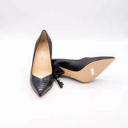 PANTOFI STILETTO REVOLVER REQUEEN NEGRI - ROOM 103 ELAPHE 