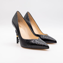 PANTOFI STILETTO REVOLVER REQUEEN NEGRI - ROOM 103 ELAPHE 