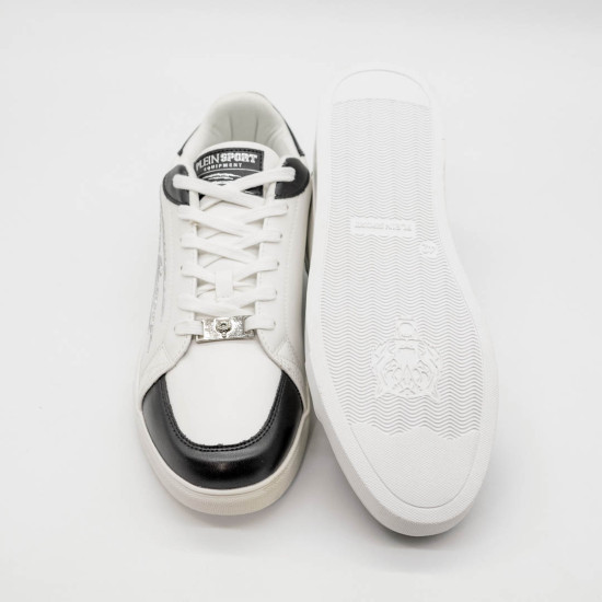 PHILIPP PLEIN MEN'S SPORT SIGNITURE LOGO WHITE SNEAKERS SIPS807