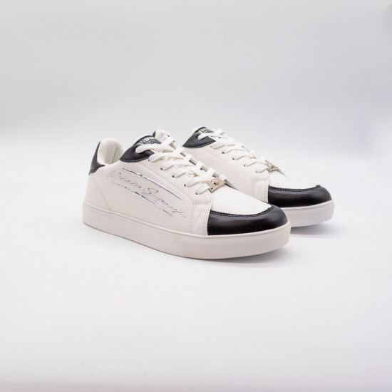 PHILIPP PLEIN MEN'S SPORT SIGNITURE LOGO WHITE SNEAKERS SIPS807