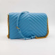 PINKO LOVE CLICK CLASSIC SHEEP NAPPA CHEVRON LIGHT BLUE