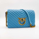 PINKO LOVE CLICK CLASSIC SHEEP NAPPA CHEVRON LIGHT BLUE