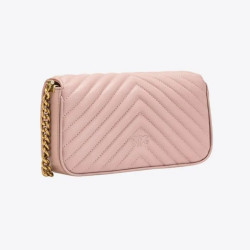 PINKO LEATHER SHOULDER LOVE CLICK BAGUETTE MINI CHEVRON