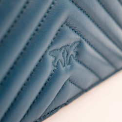 PINKO LOVE CLICK MINI SHEEP NAPPA PETROL CHEVRON