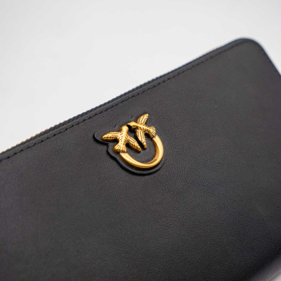 PINKO PORTOFEL DAMĂ PIELE NATURALĂ - NEGRU