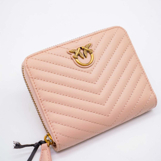 PINKO PORTOFEL TAYLOR PIELE NATURALĂ - ROZ PUDRAT