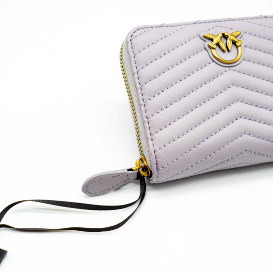 PINKO PORTOFEL PIELE NATURALĂ - GRIGIO PERLA