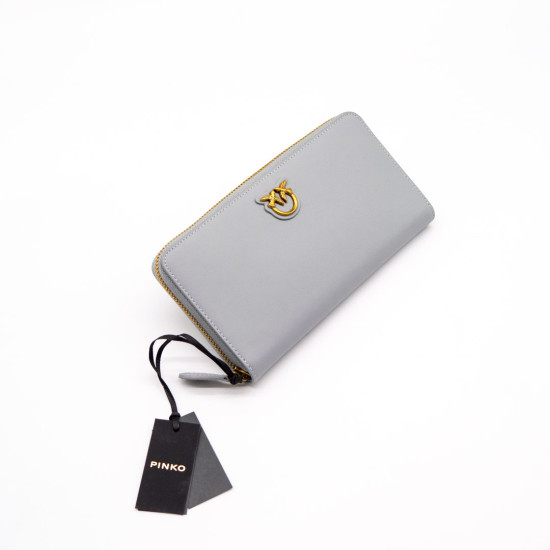 PORTOFEL PINKO RYDER PIELE NATURALĂ - GRI