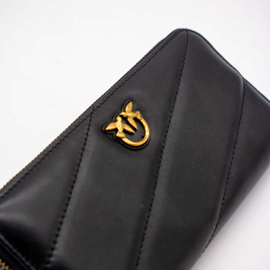 PORTOFEL PINKO RYDER PIELE NATURALĂ - NEGRU