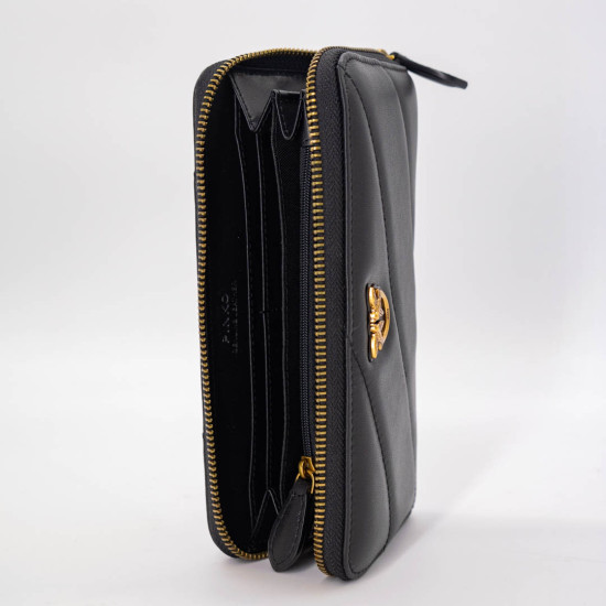 PORTOFEL PINKO RYDER PIELE NATURALĂ - NEGRU