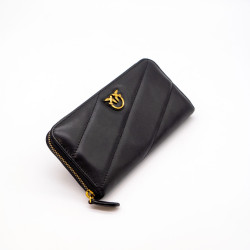 PORTOFEL PINKO RYDER PIELE NATURALĂ - NEGRU