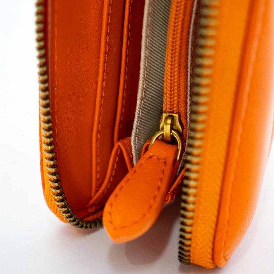 PORTOFEL PINKO RYDER PIELE NATURALĂ - PORTOCALIU