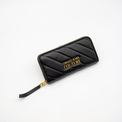 VERSACE JEANS COUTURE PORTOFEL DAMĂ NEGRU - LOGO AURIU