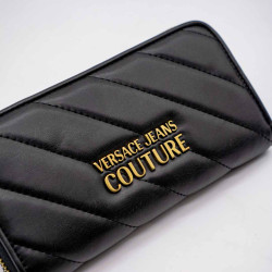 VERSACE JEANS COUTURE PORTOFEL DAMĂ NEGRU - LOGO AURIU