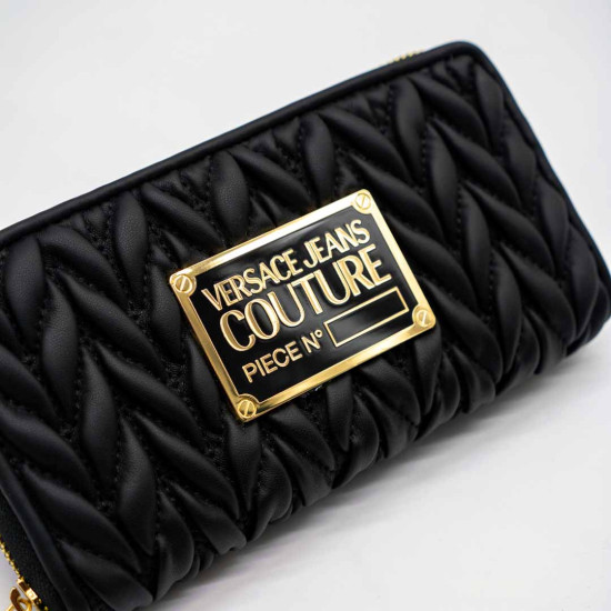 VERSACE JEANS COUTURE PORTOFEL – NEGRU CU DETALII AURII