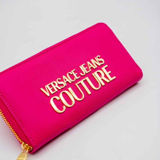 VERSACE JEANS COUTURE PORTOFEL DAMĂ ROZ - LOGO AURIU
