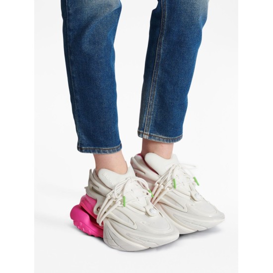 SNEAKERS DAMĂ BALMAIN UNICORN - ALBI ȘI ROZ