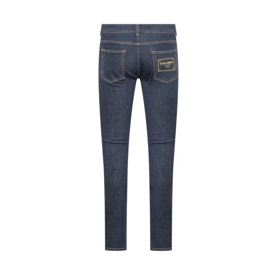 DOLCE & GABBANA LOGO DENIM JEANS IN BLUE DOLCE & GABBANA LOGO DENIM JEANS IN BLUE
