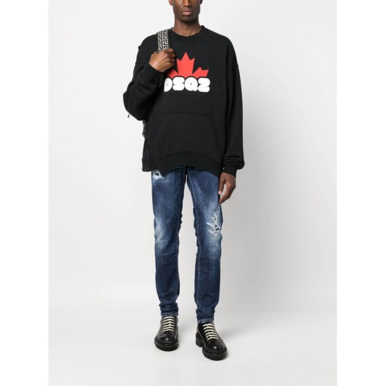 DSQUARED2 DISTRESSED COTTON JEANS