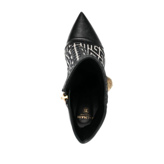 BALMAIN RONI MONOGRAM JACQUARD ANKLE BOOTS