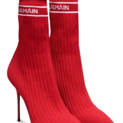 BALMAIN SKYE STRETCH KNIT ANKLE BOOTS
