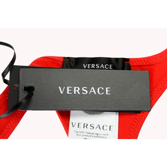 VERSACE WOMEN'S RED "JERSEY TOPEKA" LA GREECA BRA