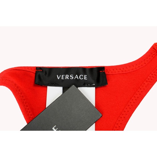 VERSACE WOMEN'S RED "JERSEY TOPEKA" LA GREECA BRA