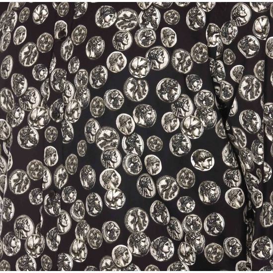 DOLCE & GABBANA COINT PRINT MARTINI SHIRT IN BLACK