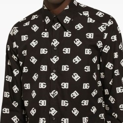 DOLCE & GABBANA DG LOGO-PRINT COTTON SHIRT DOLCE & GABBANA DG LOGO-PRINT COTTON SHIRT