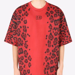 DOLCE & GABBANA LEOPARD-PRINT TRICOU BĂRBAȚI DOLCE & GABBANA LEOPARD-PRINT TRICOU BĂRBAȚI