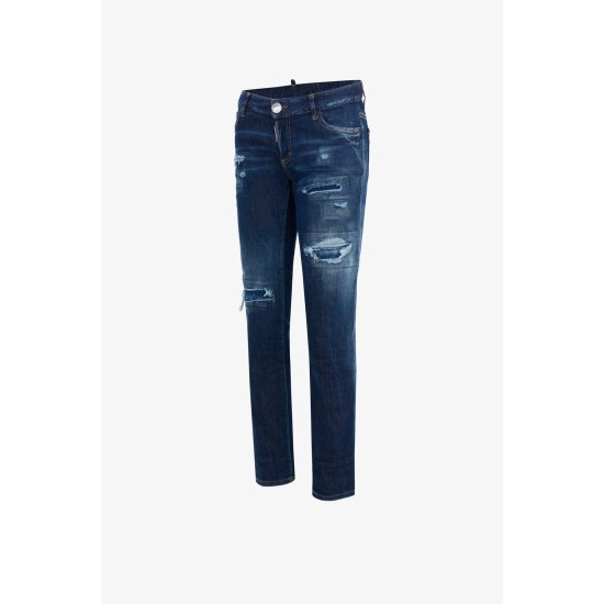 DSQUARED DARK RIPPED WASH JENNIFER JEANS