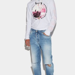 DSQUARED LIGHT SUNSET WASH ROADIE JEANS